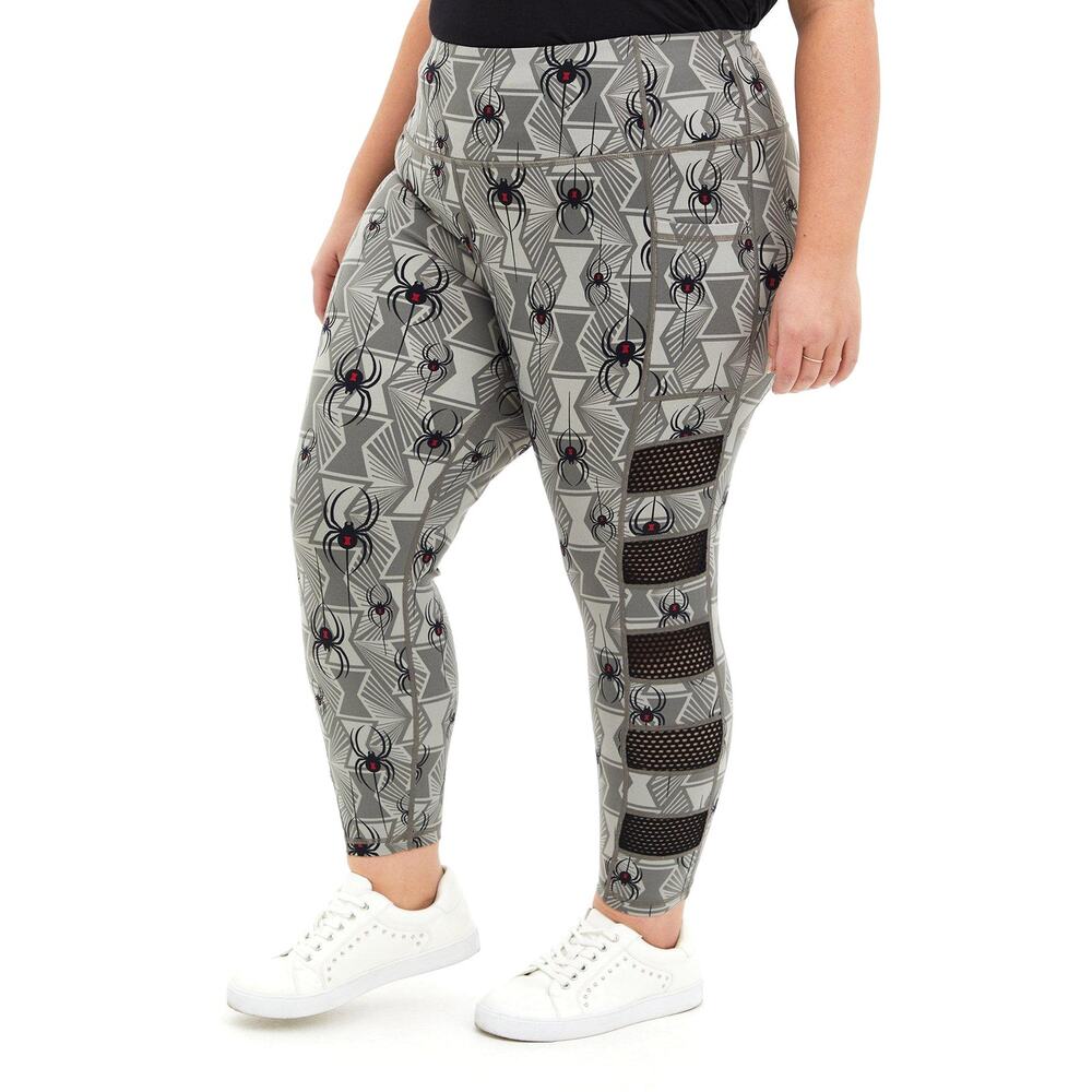Torrid 3 (3X 22/24) Marvel Black Widow Mesh Active Crop Capri Leggings w/Pockets